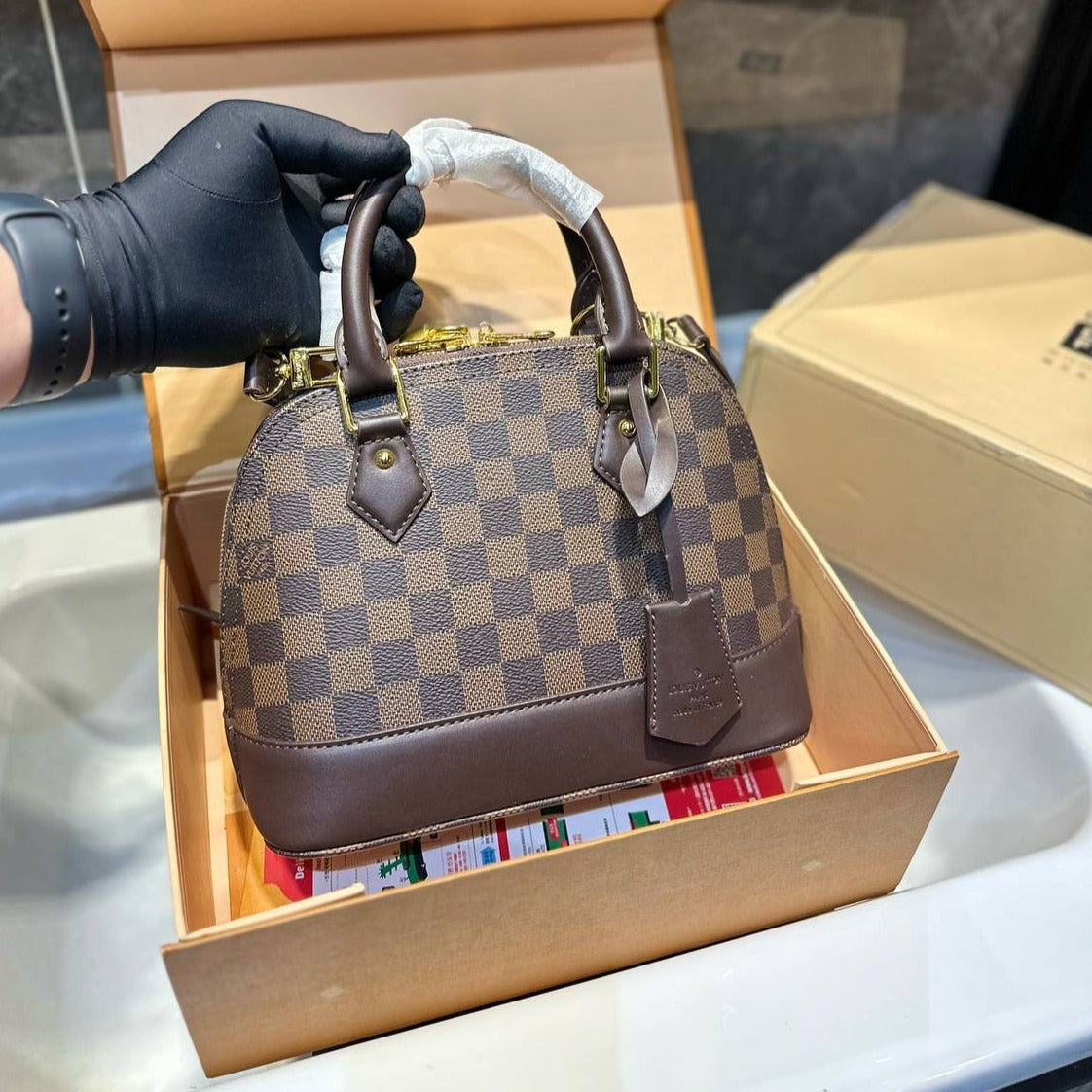 Sac LV Alma BB Damier Ebene