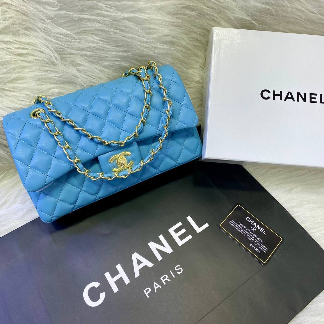 Sac Chanel Classic Bleu Ciel